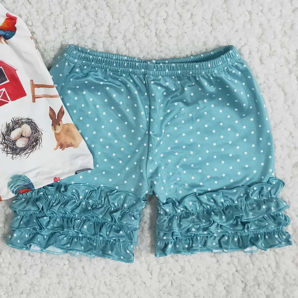 Boutique Kids Clothing Sets Farm Print Cute Baby Girls Clothes Toddler