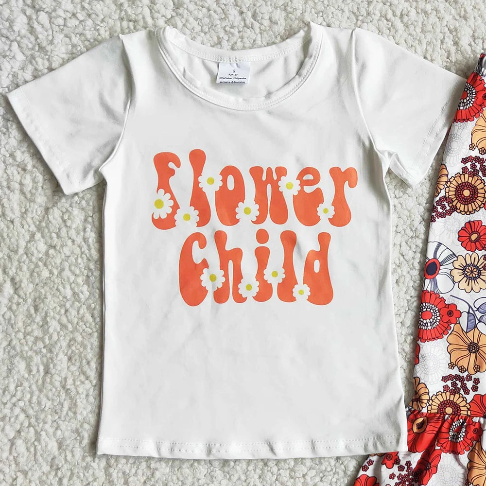 Fashion Baby Girls Clothes Flower Child Kids Boutique Clothes Spring