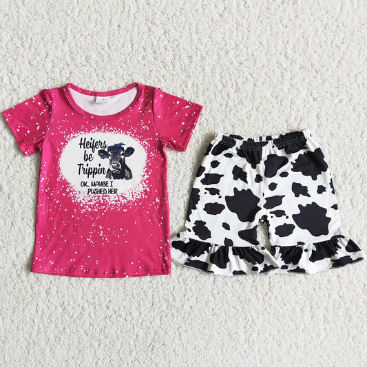 Hot Sale Baby Girls Summer Clothes Cow Heifer Fashion Toddler Girl