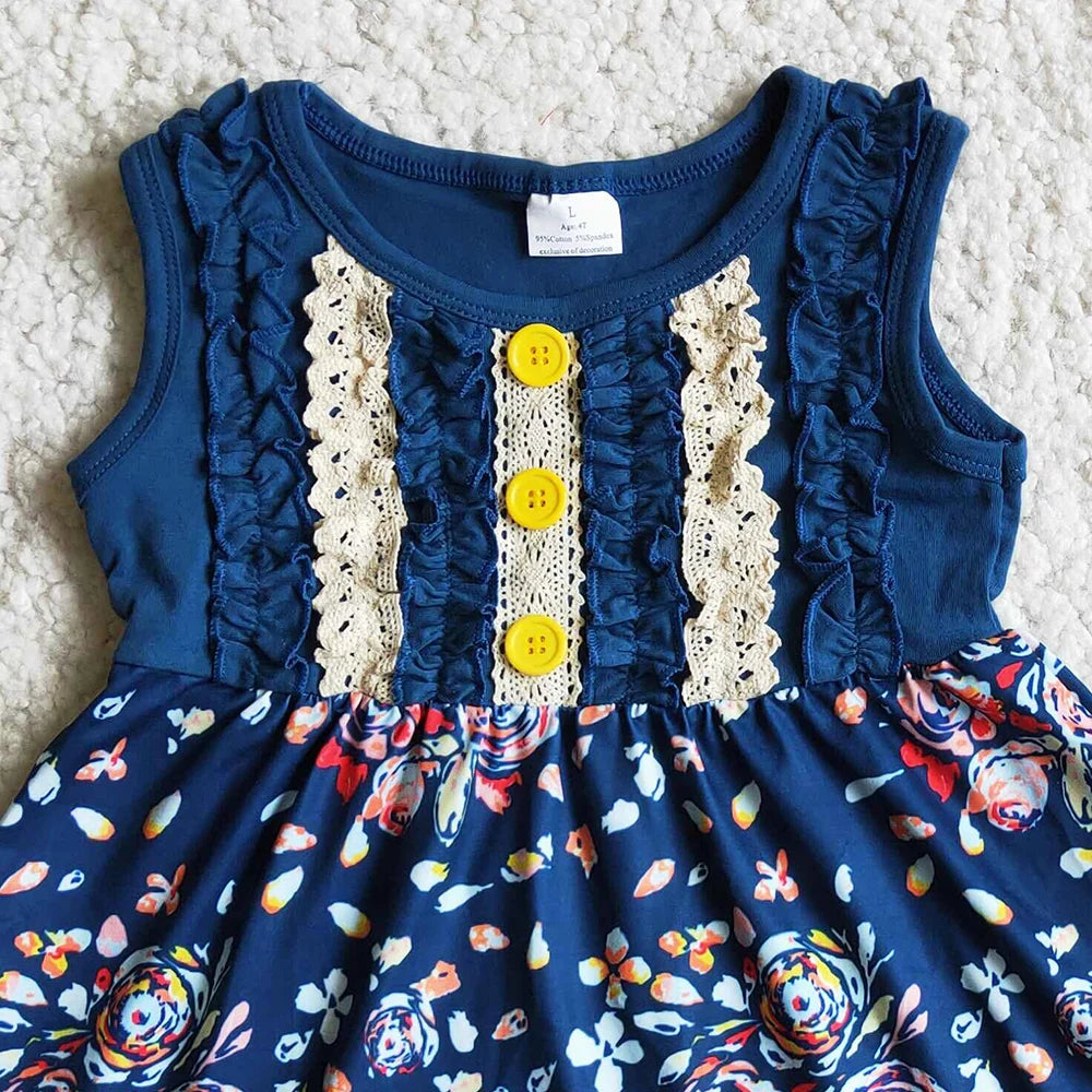 RTS Wholesale Baby Girl Summer Clothes Lace Boutique Kids Girl