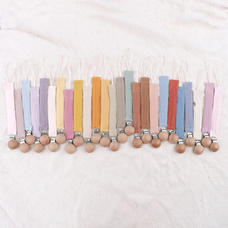 Baby Cotton Pacifier Chain Beech  Pacifier Clip Infant Teething Toy